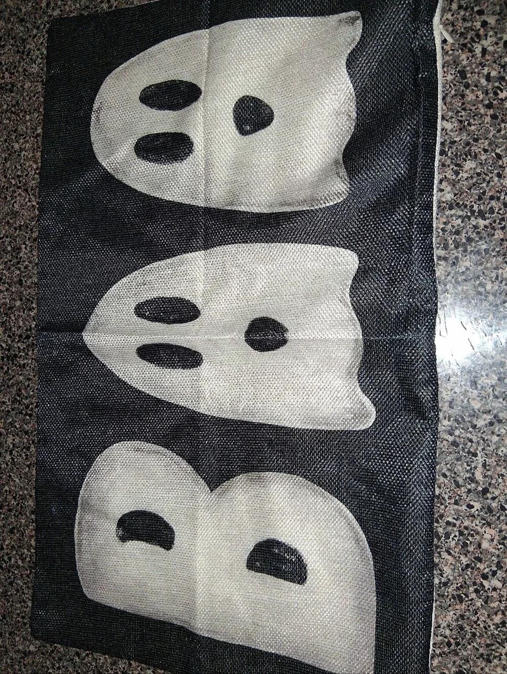 Black and White Ghost Print Decorative Pillow Cover